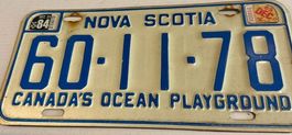 Nummerplade Nova Scotia 60-11-78 Canada 78, retro!46