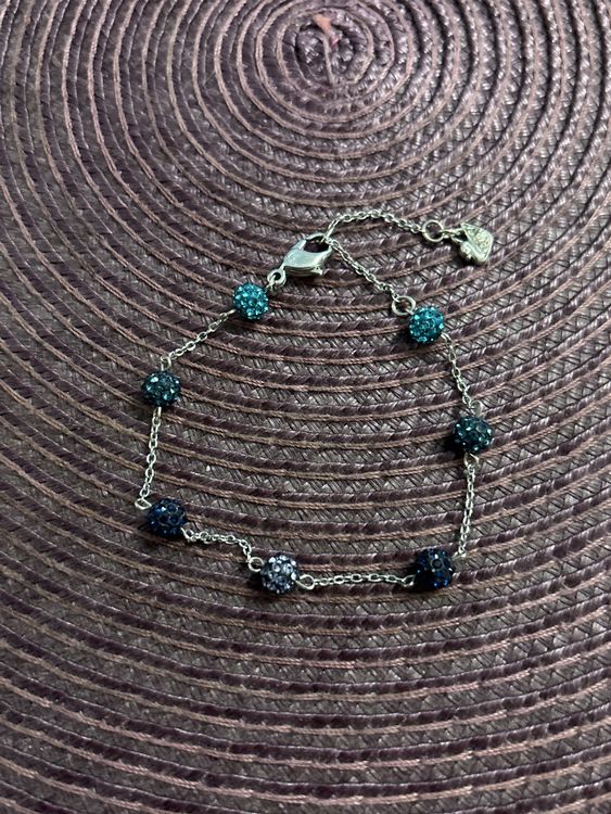 Bracelet Vintage Années 1950 Avec Strass Bleu – Bijou Rétro Occasion