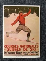 Ski-Postkarte La Chaux-de-Fonds 1912, Rarität für Sammler