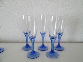 Sektgläser 5 Stück mit eleganten Fuß, BORMIOLI ROCCO ITALY