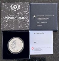 20 Franken 2023 Silber pp Gedenkmünze Windenergie Box