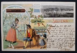 Suchard Souvenir Karte von Zug 1900