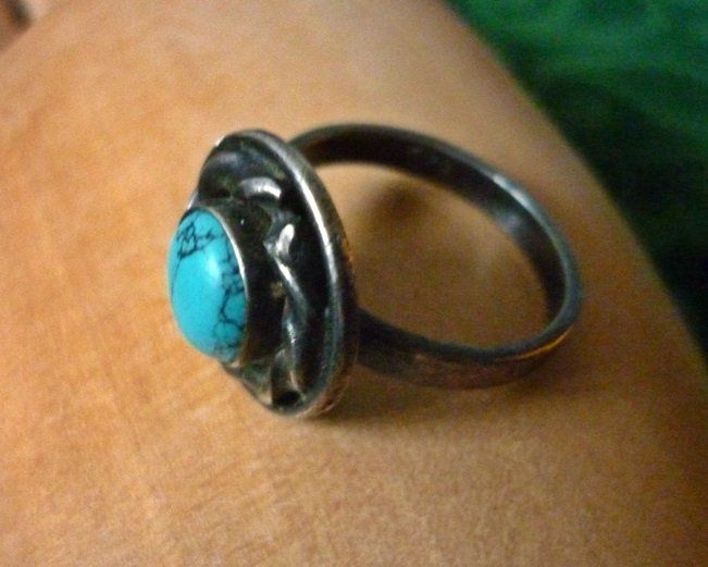 Anelli: Vintage SilberRing mit Türkis – Usato da Adliswil venduto da di_hans 6