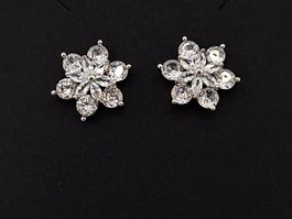 Ohrringe Blüte/Blume Zirkonia Ohrstecker Edelstahl