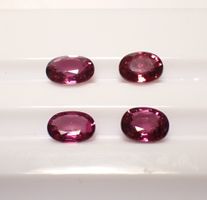 4 Rhodolith Granate | 5.9 ct Total | Unbehandelt