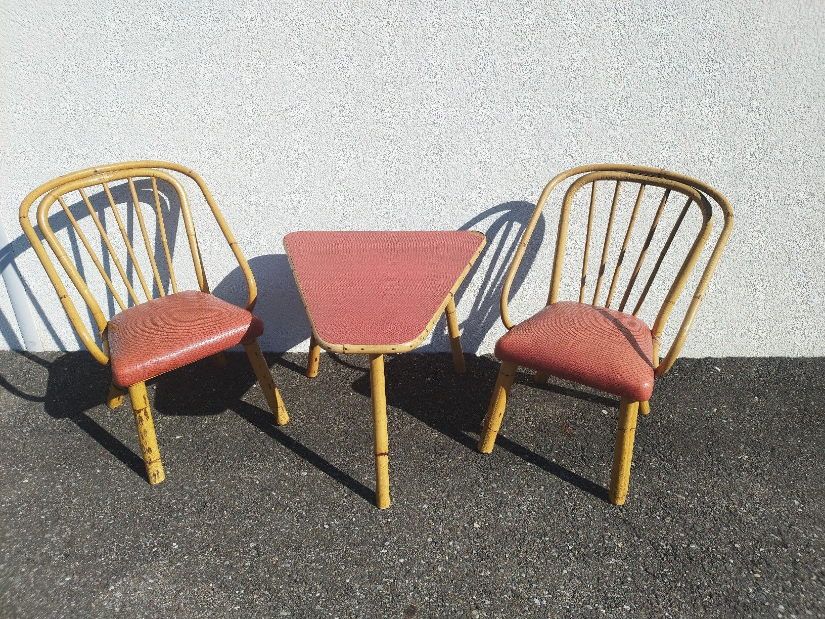 Set de table et chaises: Ensemble vintage rotin – D'occasion à Estavayer-le-lac par catherinelou 7