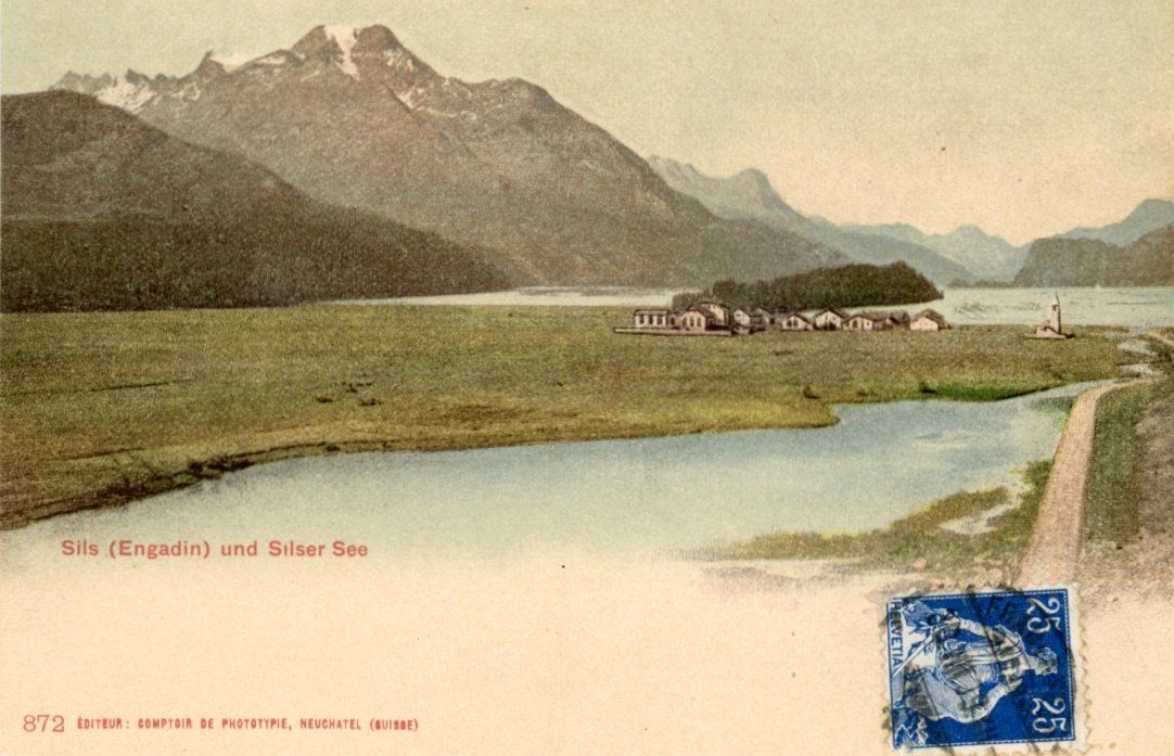 Cartoline postali: Sils   GR  (Engadin)  und Silsersee      ca. 1900 – Usato da Brig venduto da Valcards54
