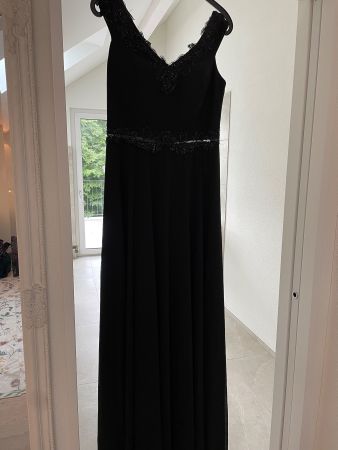 Elegantes, langes, schwarzes Abendkleid, Grösse 36, neu!