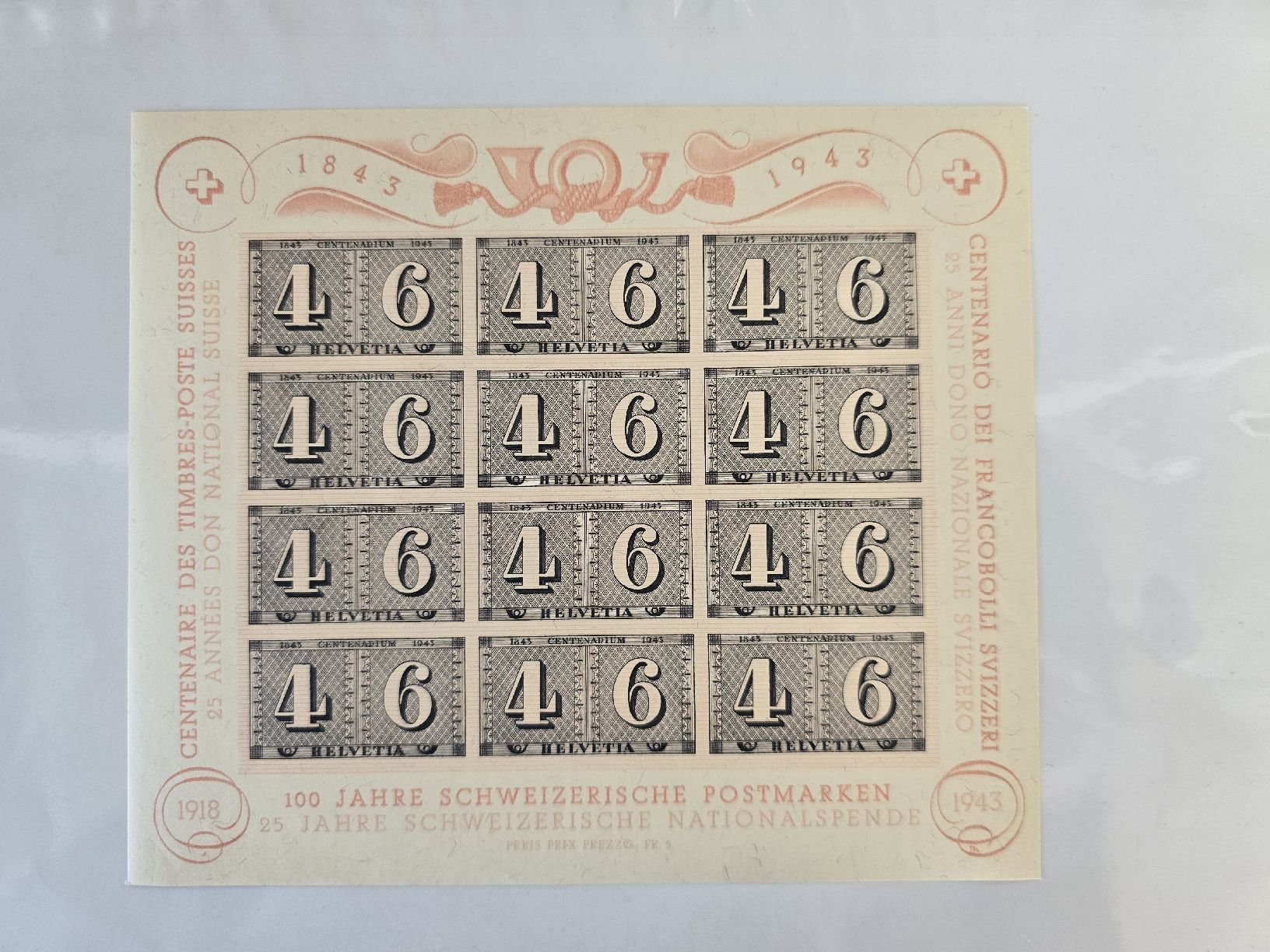 Tutti i francobolli: Briefmarken Bogen 100 Jahre Schweizerische Postmarken – Nuovo (secondo la descrizione) da Kestenholz venduto da _Nostalgia_