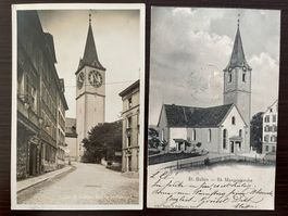 ST. GALLEN Kirche St. Mangen / St. Mangenkirche, 2 AK
