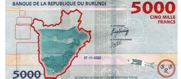 Burundi 5000 Francs  P-58 UNZ