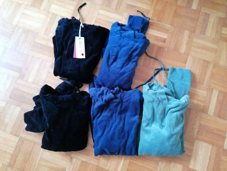 Set 5x Nicki Kapuzenpulli Bio Baumwolle 34 schwarz blau grün