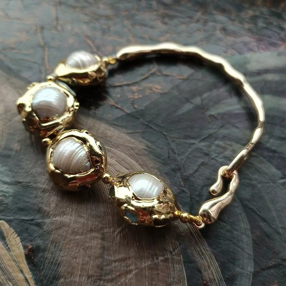 Bracciali & Braccialetti: Lua Design weiss Perlen Armband Echt Bracelet rigide Perle – Nuovo (secondo la descrizione) da Prilly venduto da ilyria73 5