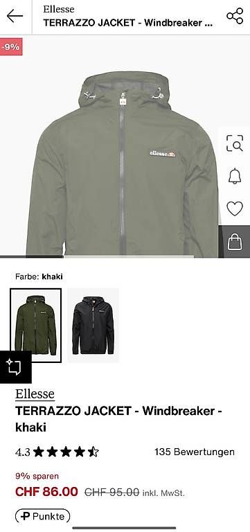 Ellesse Vestes: Ellesse Windbraker Terrazzo, olive, Gr.M – D'occasion à Bern par beschleuniger 2