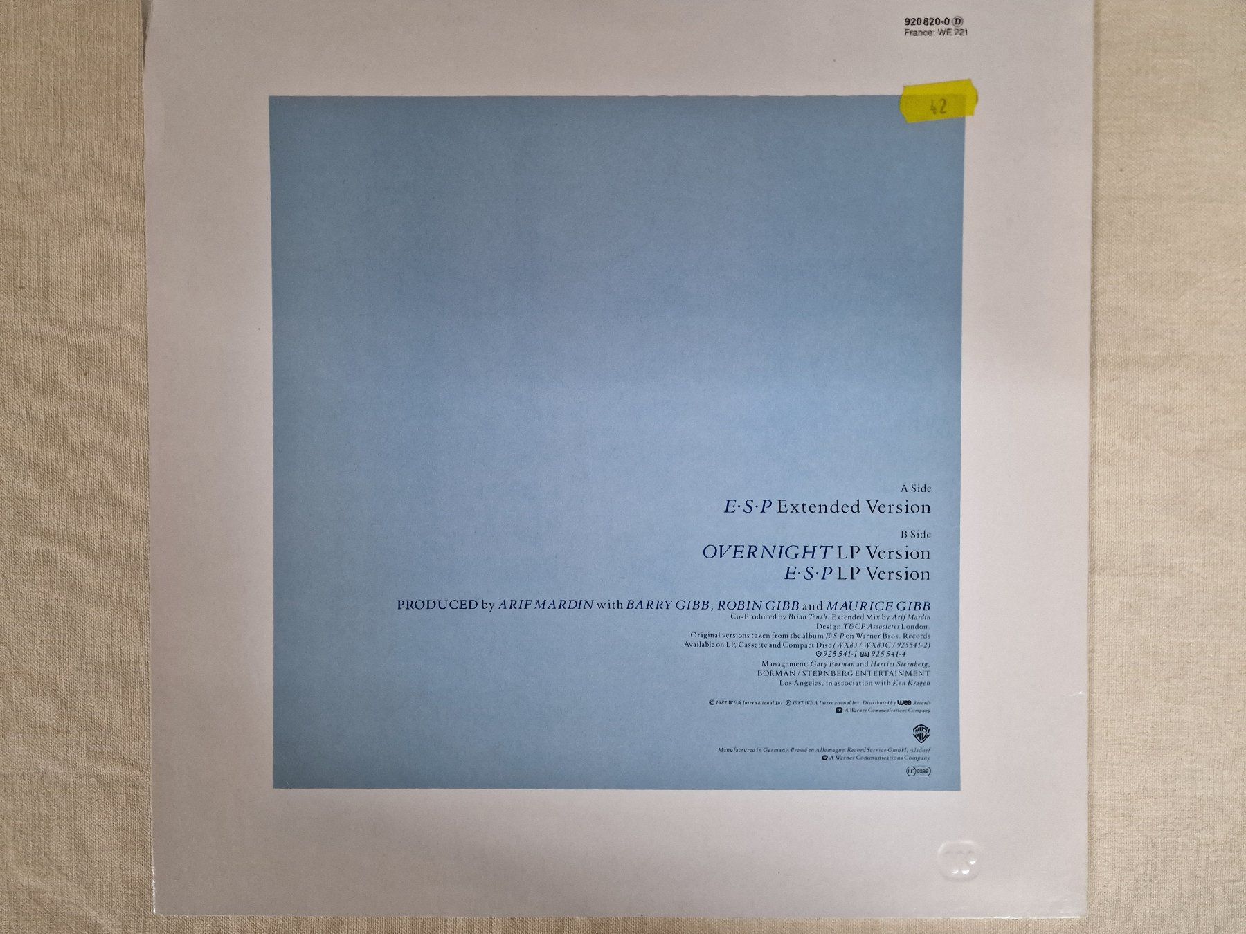 Dischi in vinile: Bee Gees Maxi-Single – E·S·P – Usato da Root venduto da atelier22 1