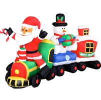 AKTION Weihnachtsdeko XXL Aufblasbarer Weihnachtszug 210cm