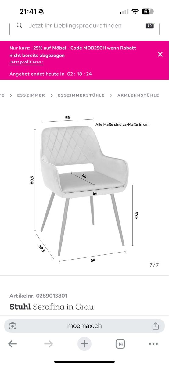 Mömax Chaises: 4 Esszimmerstühle – D'occasion à Wetzikon ZH par chi_2lrk 1