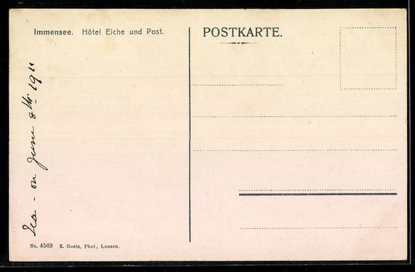 Cartoline postali: AK Immensee, Hotel Eiche und Post – Usato da Berlin venduto da bartko-reher 1