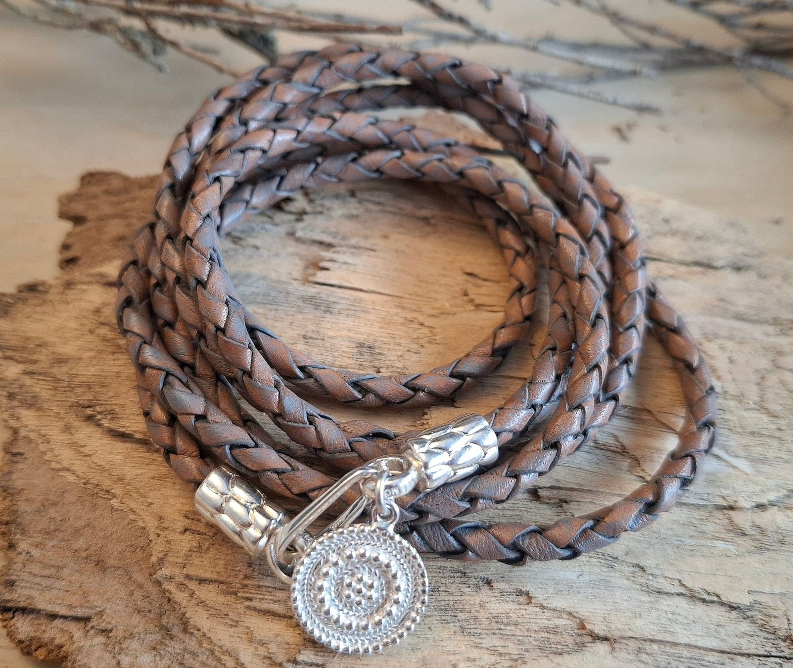 Armbänder & -reifen: AMY - Lederarmband - Sterling Silber - braun – Neu und originalverpackt aus Mühlethal von nicita-modeschmuck 1