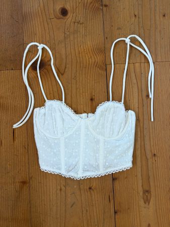 Corset blanc dentelle taille XS - NEUF