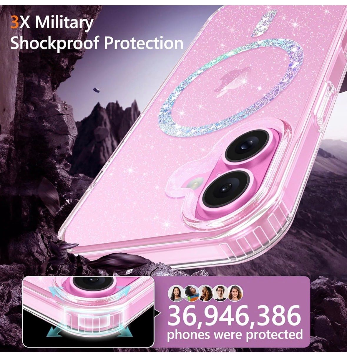 Apple Cover & Protezioni schermo: iPhone 16 hard silicone MagSafe Glitter Hülle Transparent – Nuovo e nell'imballaggio originale da Frauenfeld venduto da Vanityroom 2