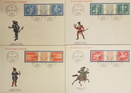 B74) 1968,  S63L-S67L,  auf 4 Illustrierten FDC