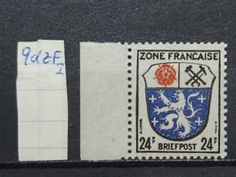 Franzö Zone Allgemeine Mi-Nr.9 dzF l Postfrisch Geprüft BPP