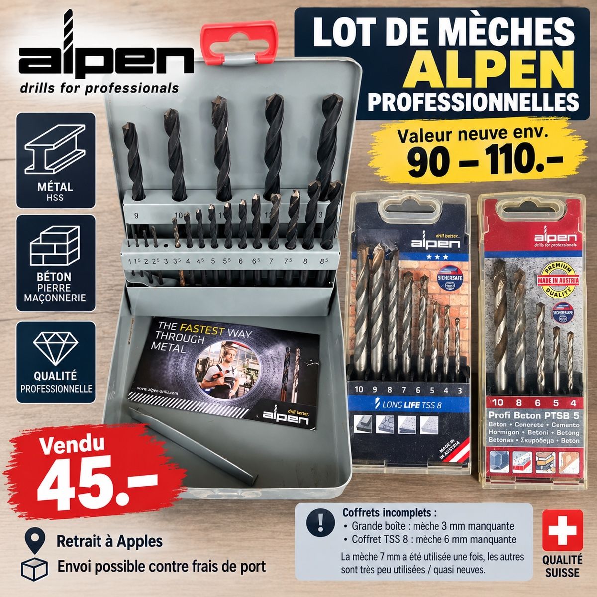 Trapani:     Lot de mèches Alpen professionnelles – Nuovo (secondo la descrizione) da Apples venduto da chr_df5d