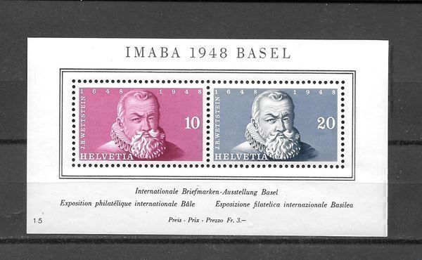 Alle Briefmarken: W31 Gedenkblock IMABA Basel ** 21.8.1948 – Neu (gemäss Beschreibung) aus Olten von clotaldi