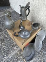 Zinn-Set Kannen Teller Kerzenständer gebraucht