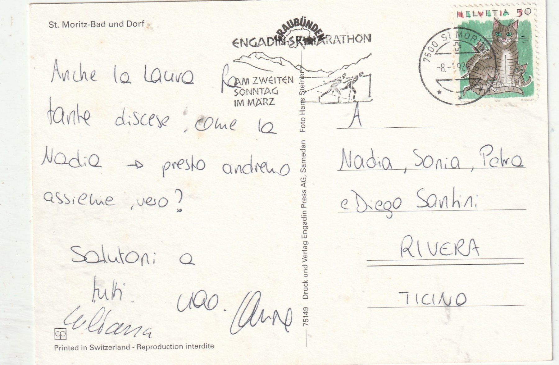 Cartoline postali: St. Moritz – Usato da Lumbrein venduto da made02 1