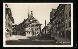 Stein am Rhein, Rathausplatz mit Brunnen