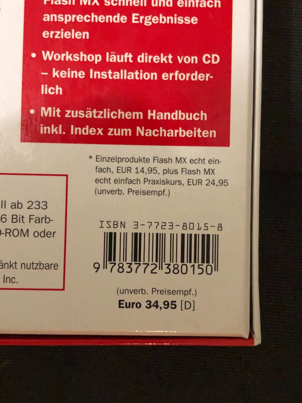 Software: Lernpaket Flash MX, 2 Video-CD-ROMs u. Buch originalverpackt – Nuovo e nell'imballaggio originale da Niederhasli venduto da thozam 2