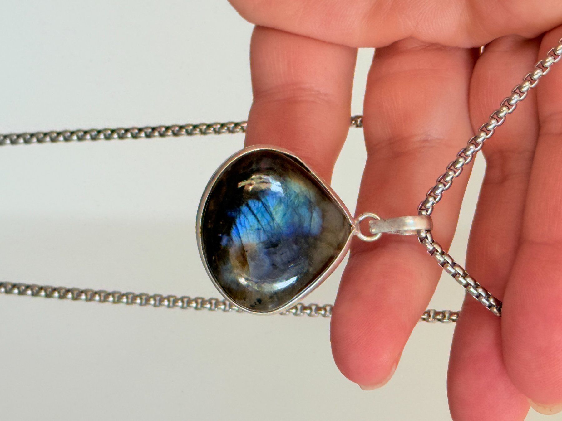 Catenine: Collier avec labradorite - Élégant & Naturel! – Nuovo e nell'imballaggio originale da Genève venduto da AWWA 1
