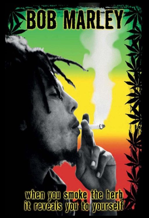 Bob Marley raucht einen Joint