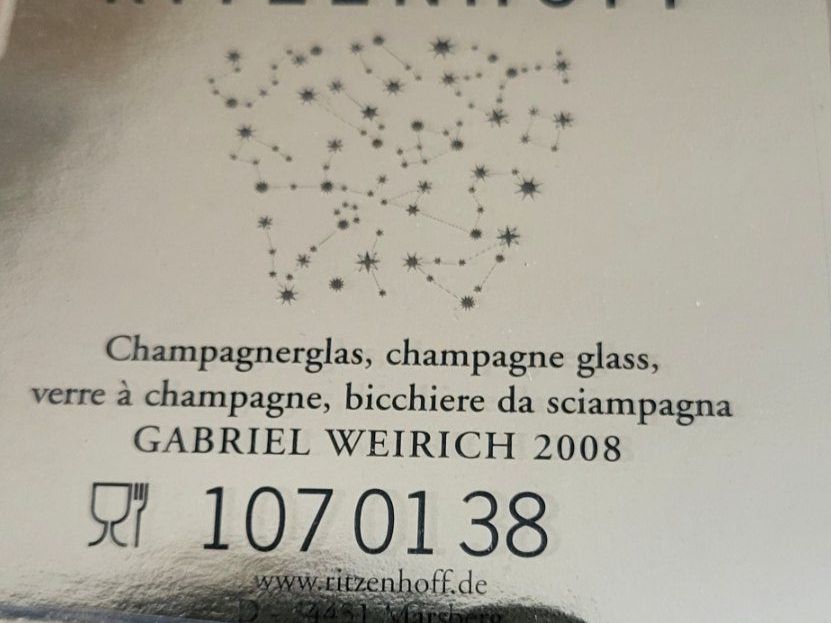 Ritzenhoff Bicchieri: Champus Ritzenhoff Gläser – Usato da Volketswil venduto da Kandelaber 3