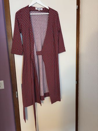 DIANE VON FURSTENBERG Wickelkleid Rot/Weiss Grösse S