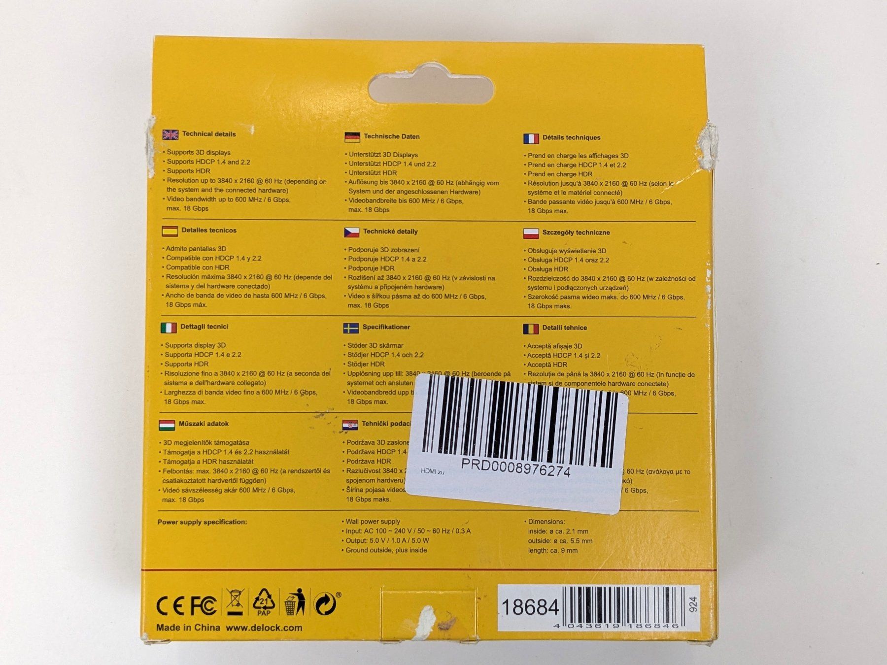 Convertitori: DELOCK HDMI UHD Splitter 1x4 – Nuovo (secondo la descrizione) da Dintikon venduto da Restwert_Dintikon 7