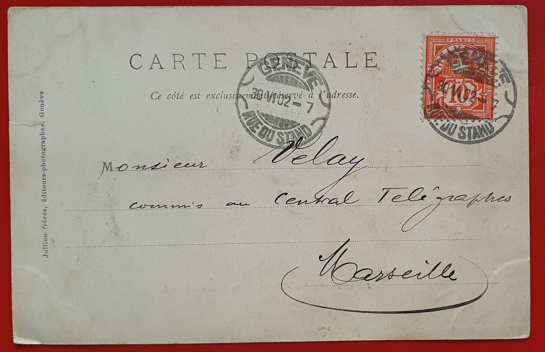 Cartoline postali: Genève 1902 - Poste de la Rue du Stand – Usato da Kreuzlingen venduto da Rschweiz1 1