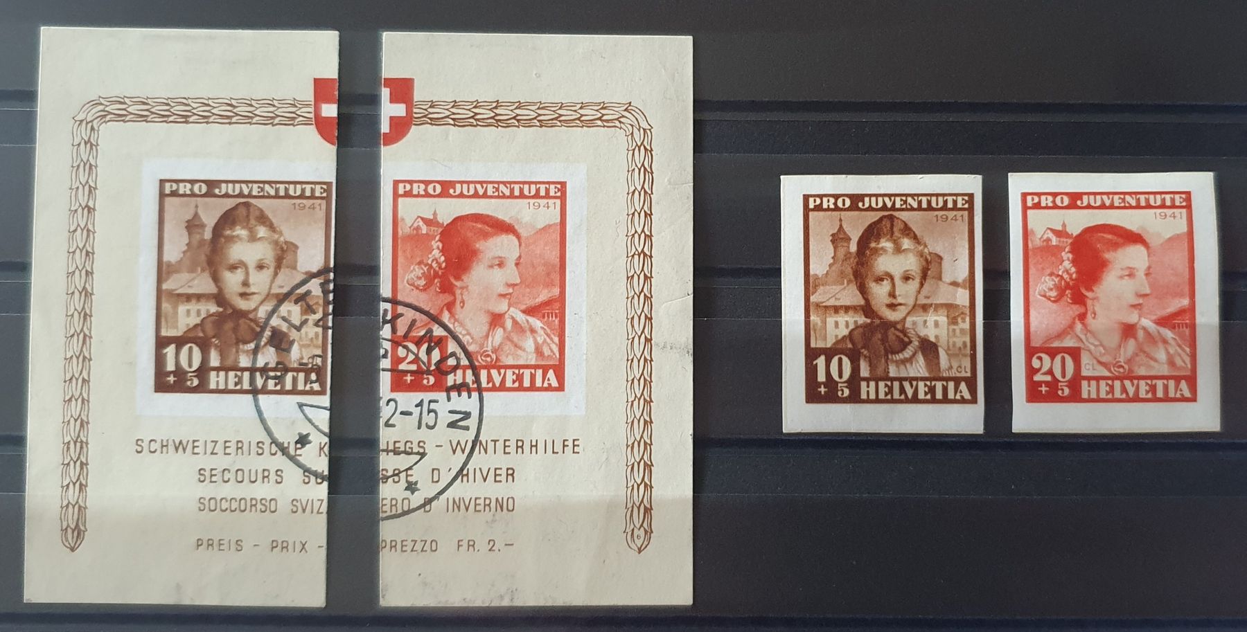 Tutti i francobolli: Blockausschnitte Pro Juventute 1941 – Usato da Kreuzlingen venduto da Rschweiz1