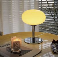 Pilz Lampe Tischlampe Chrom Design Leuchte Nachttisch 💡✨