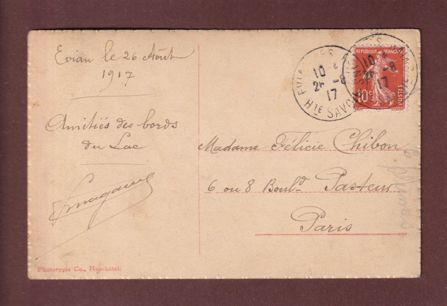 Cartoline postali: VEYTAUX - Gare et Château de Chillon - 1917 – Usato da Pully venduto da nicecards-shop 1