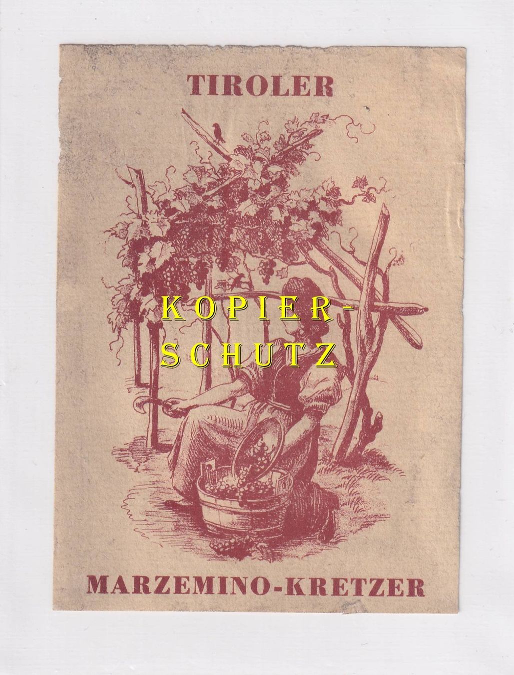 Carta: Etikette - Tiroler Marzemino-Kretzer /bd – Usato da Hombrechtikon venduto da Rudolf07