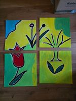 Bild Gemälde 4 teilig  - Im Klee EÖM 2015 Farben Froh