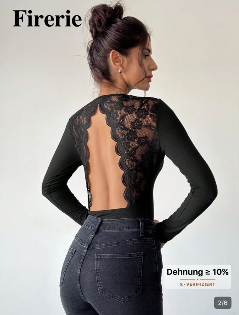 Top: Schwarzer Body mit Spitze, Grösse M, neu – Nuovo (secondo la descrizione) da St. Gallen venduto da salsera85