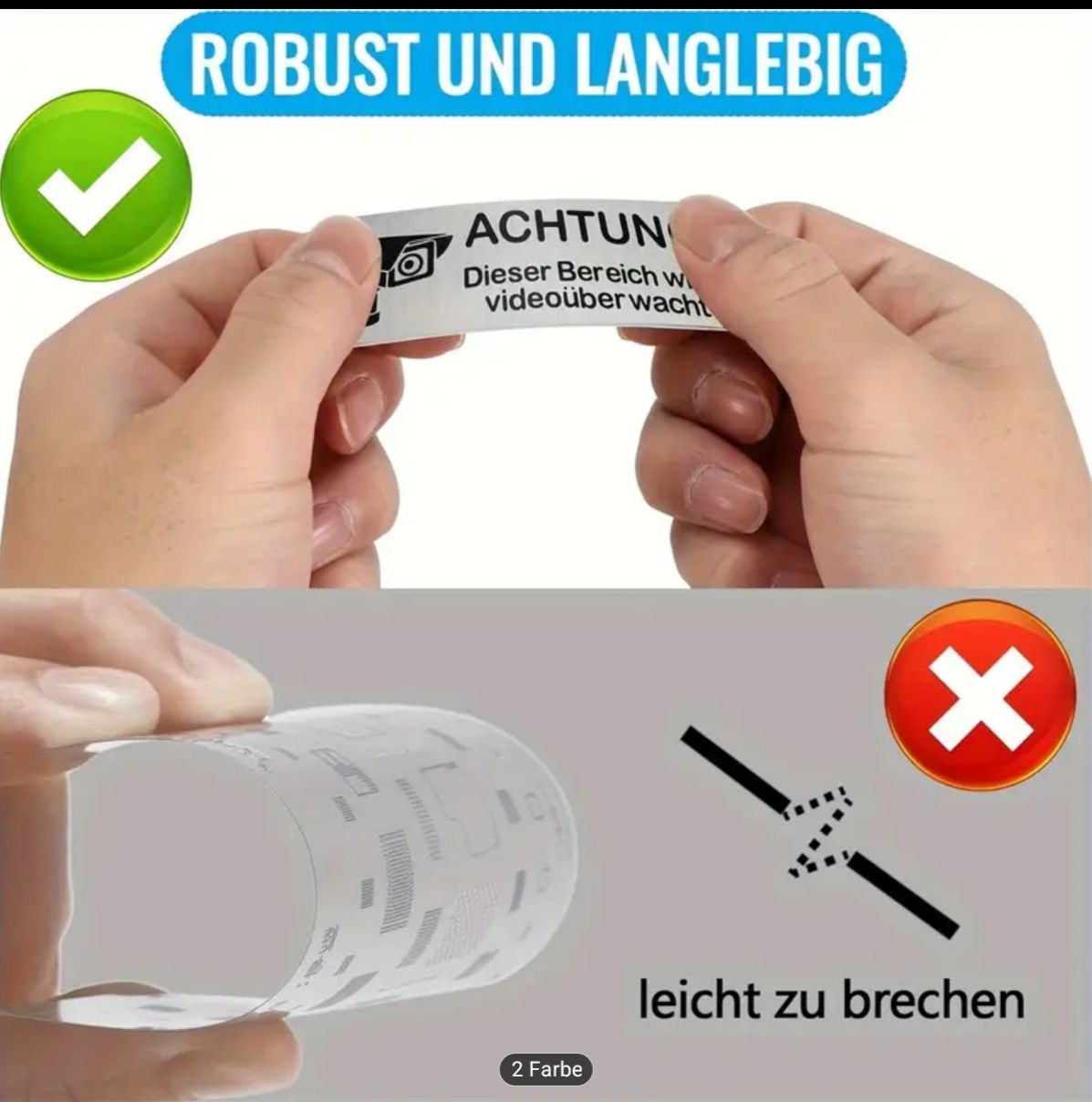 Aufkleber: Selbstklebende Aluminium Videoüberwachung Warnschilder – Neu und originalverpackt aus Winterthur von Pcline1 2