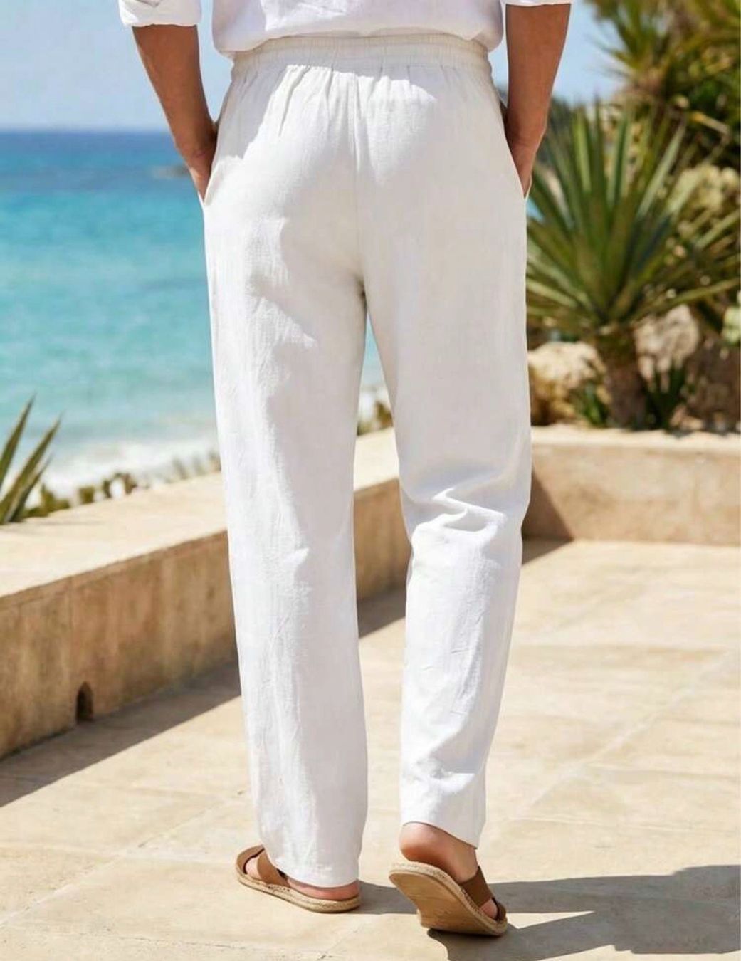 Pantaloni: White Linen Trousers – Usato da Sion venduto da yasir.2021 1