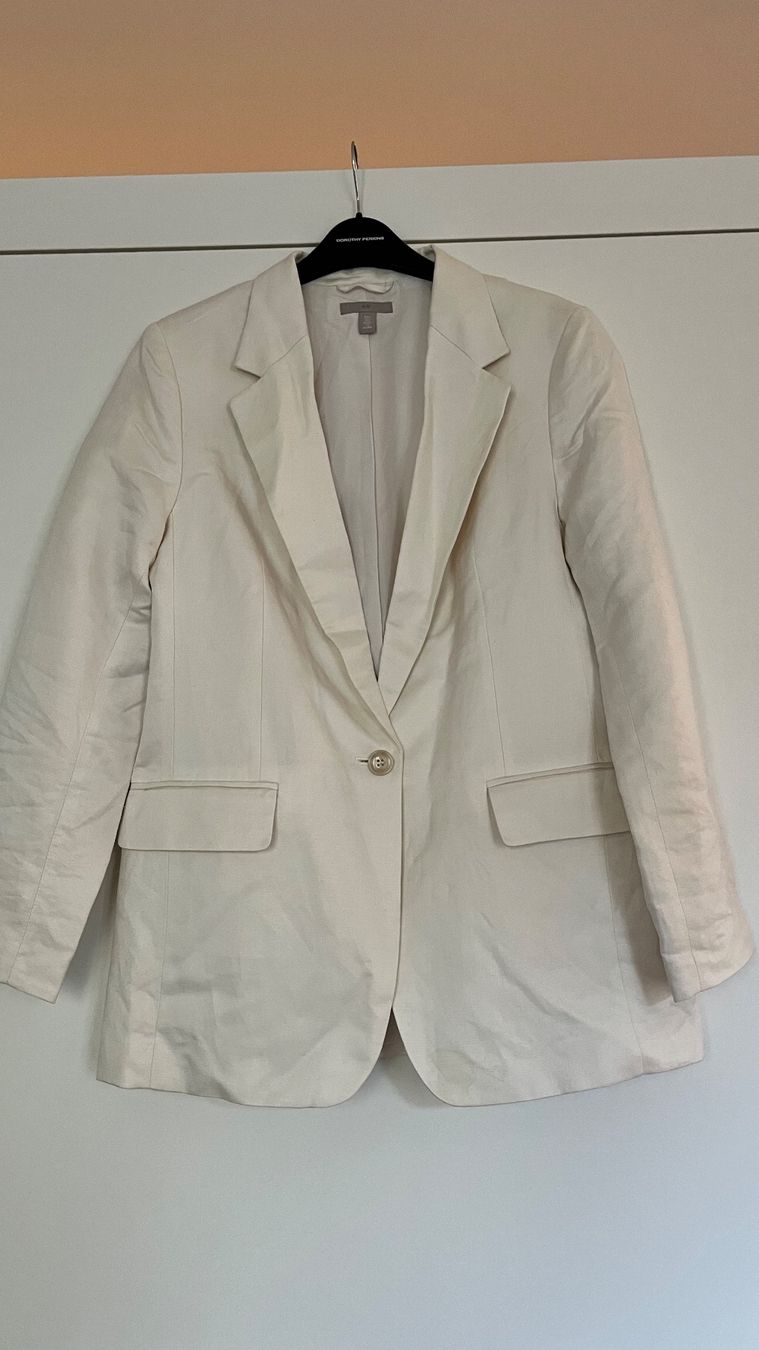 H&M Giacche: H&M Off-White Linen Blend Blazer Jacket - S – Usato da Zofingen venduto da lis_7xzz 3