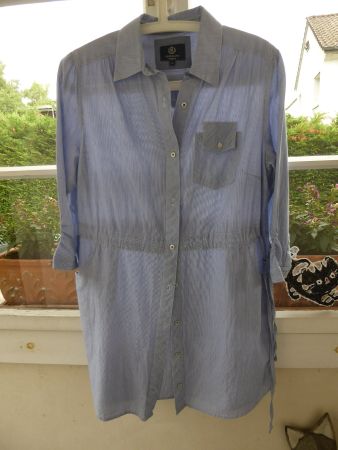 Longbluse Gr. L /42 * Henri LLoyd Woman * hellblau/weiss