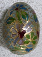 CLOISONNÉ -EI;-SELTEN; EINMALIG; 6 CM; DURCHSICHTIG, UNIKAT